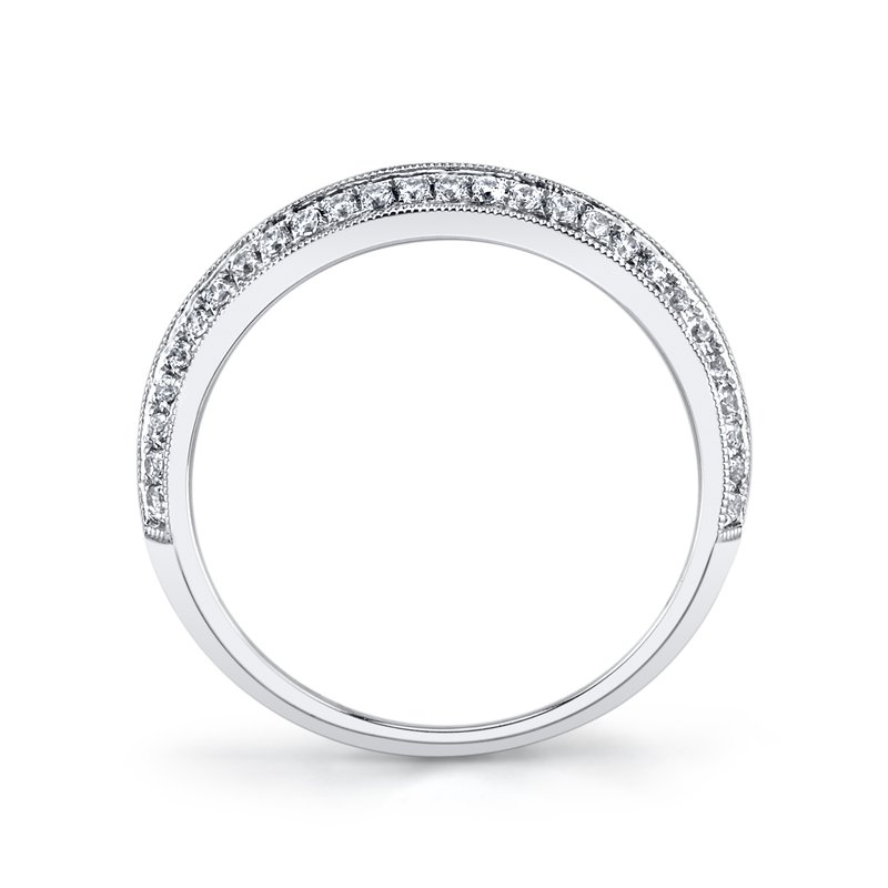 DFJ 18 Karat White Gold Pave Set Diamond Band, 0.35tw