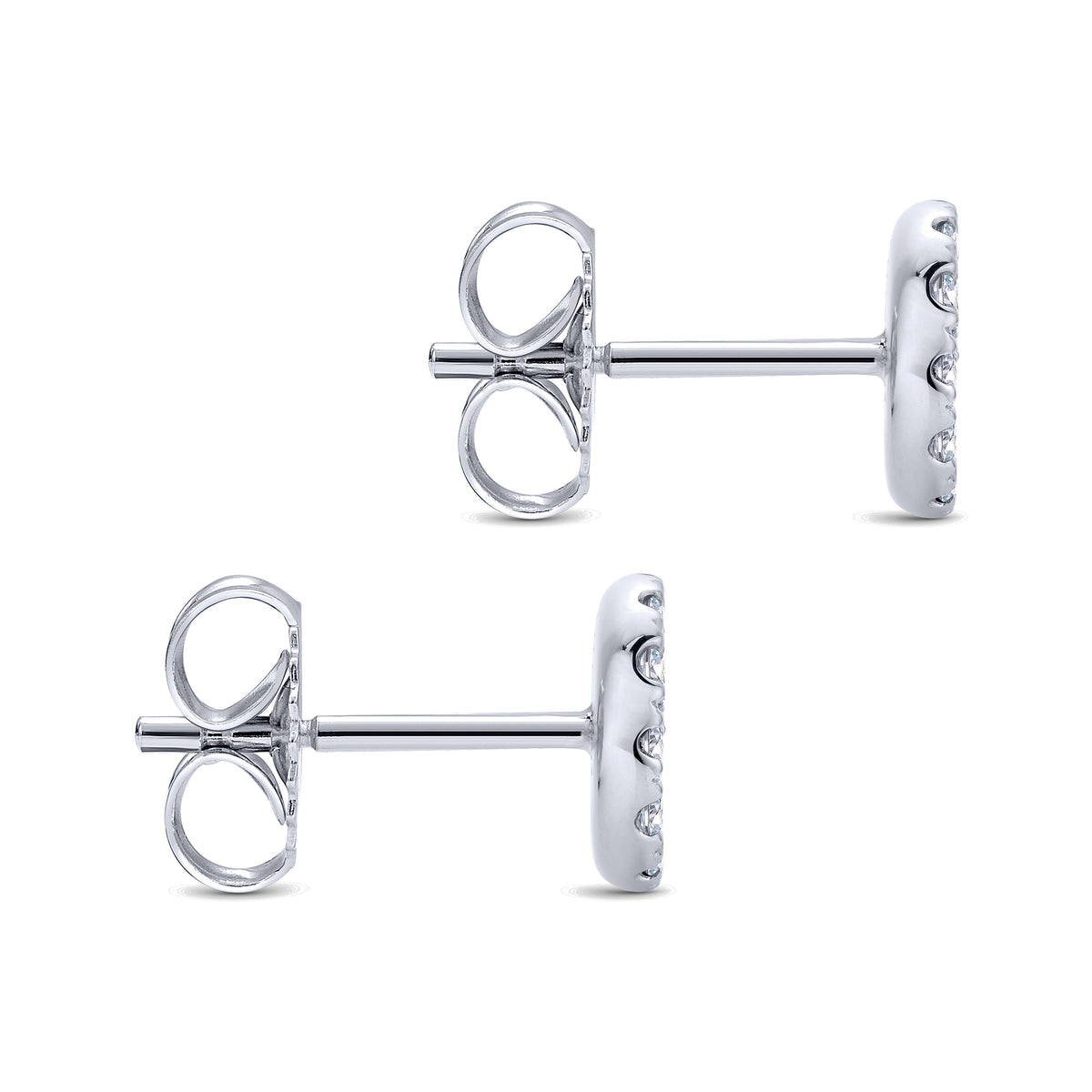 Gabriel &amp; Co. 14 Karat White Gold Pave Set Diamond Earrings, 0.49tw