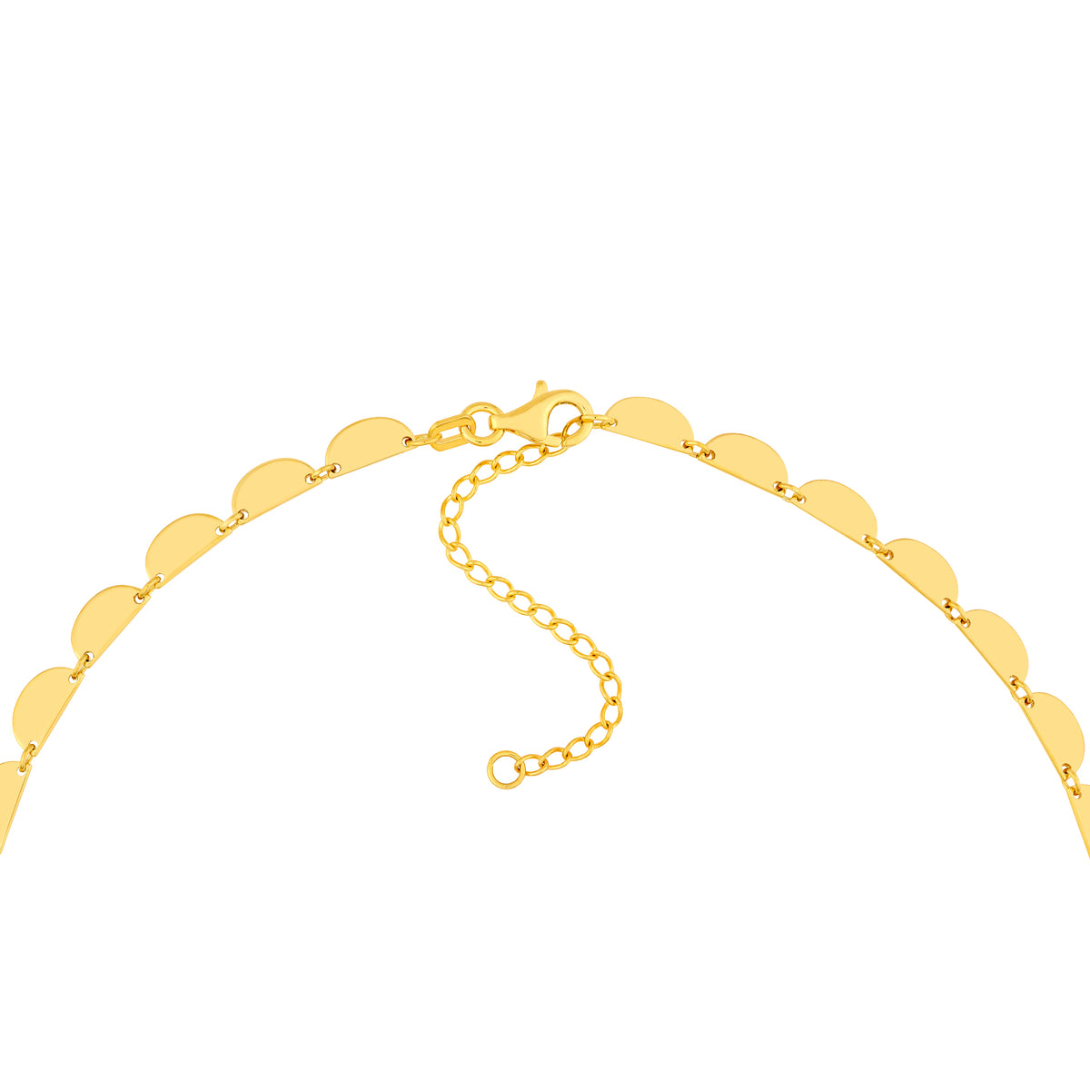 DFJ 14 Karat Yellow Gold Half Moon Link Necklace