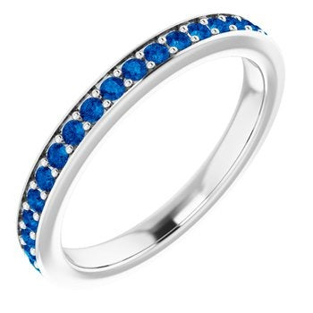 DFJ 14 Karat White Gold Sapphire Eternity Band