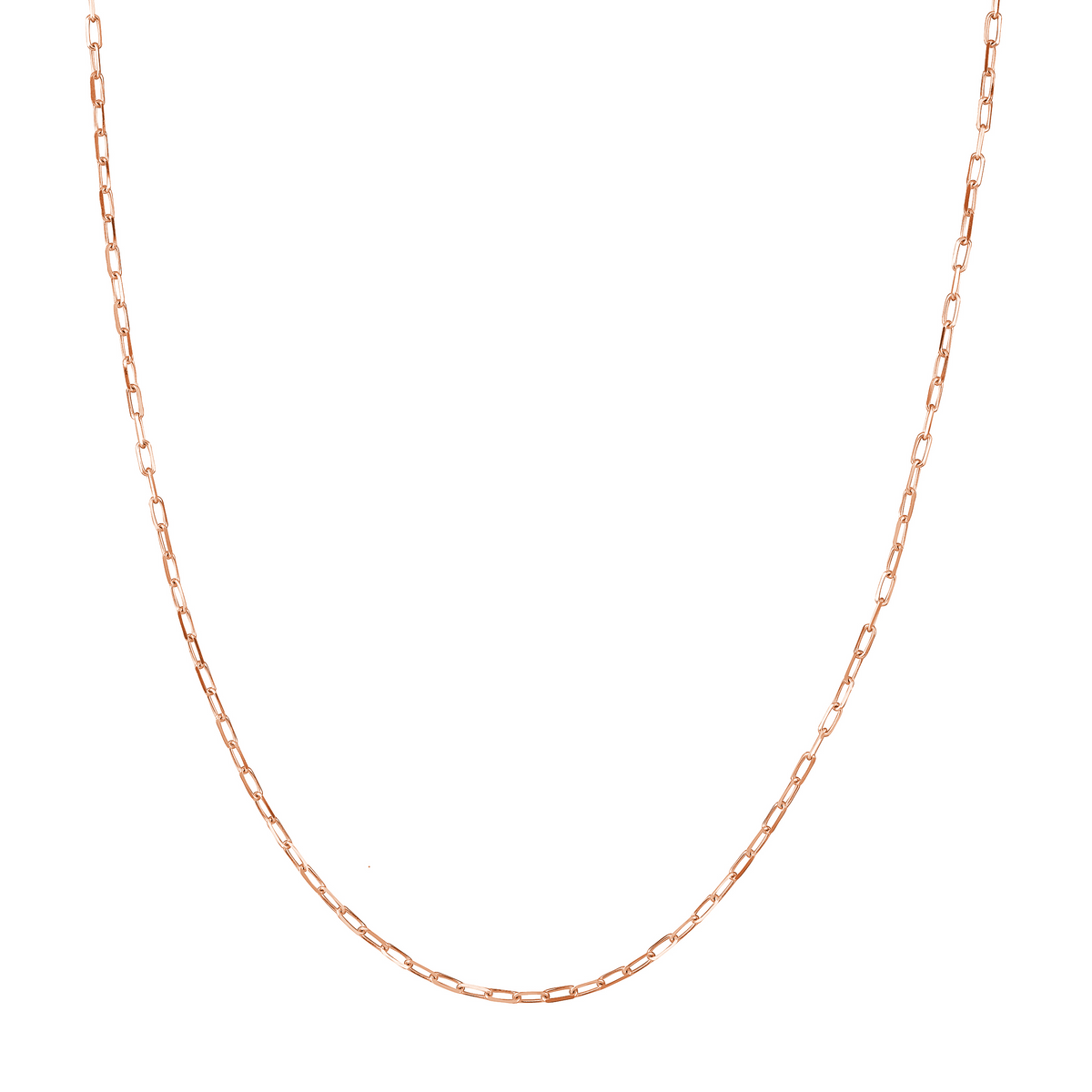 DFJ 14 Karat Rosé Gold 1.95mm Diamond Cut Paperclip Necklace
