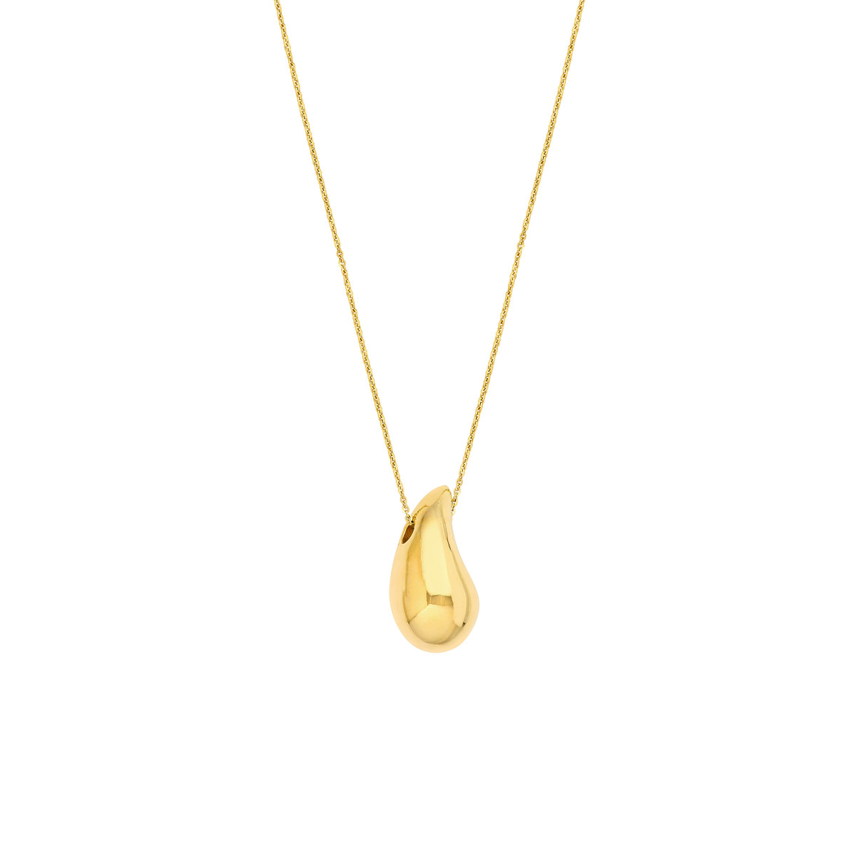 DFJ 14 Karat Yellow Gold Polished Teardrop Necklace
