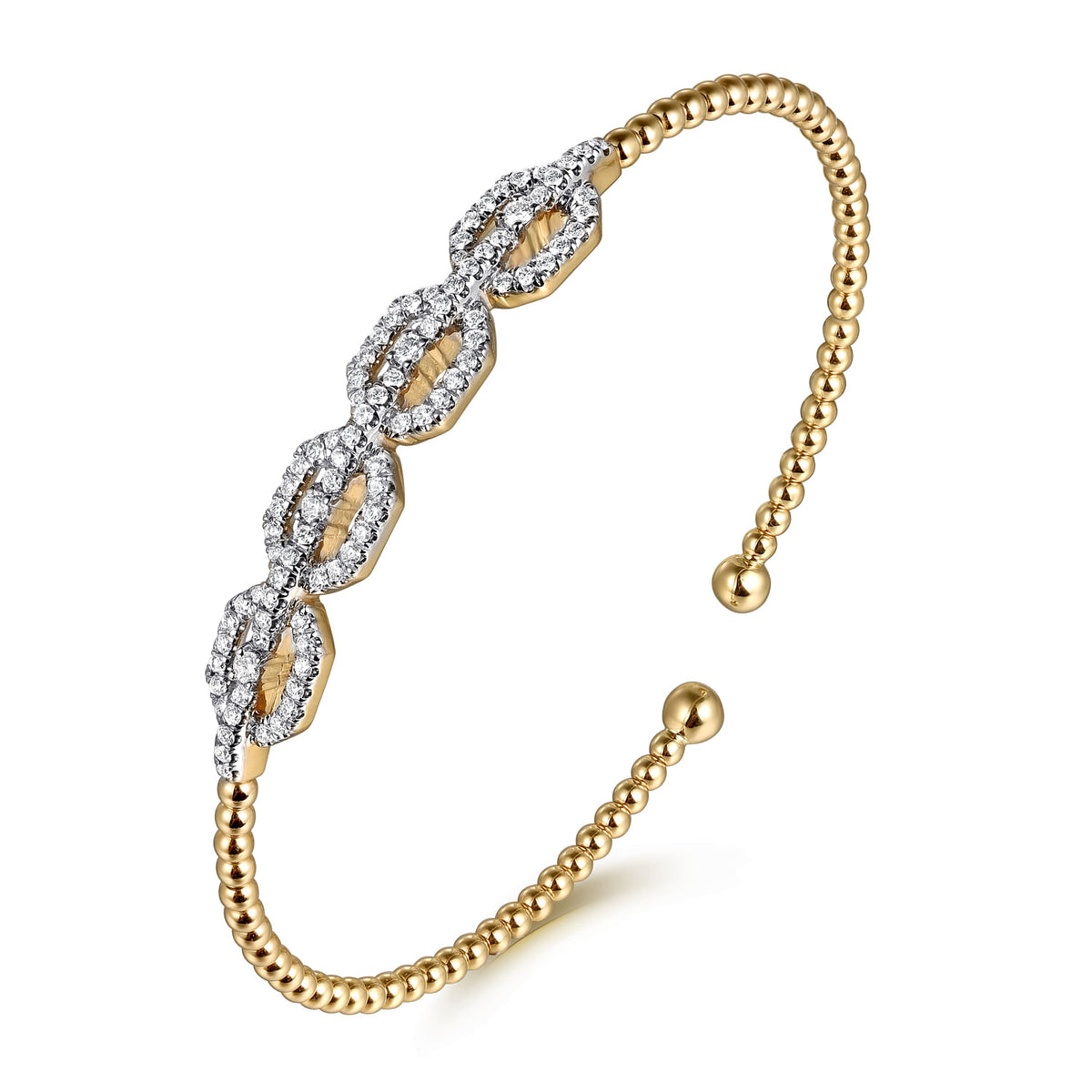 Gabriel &amp; Co. 14K Yellow Gold Bujukan Diamond Linked Bangle 0.63TWT