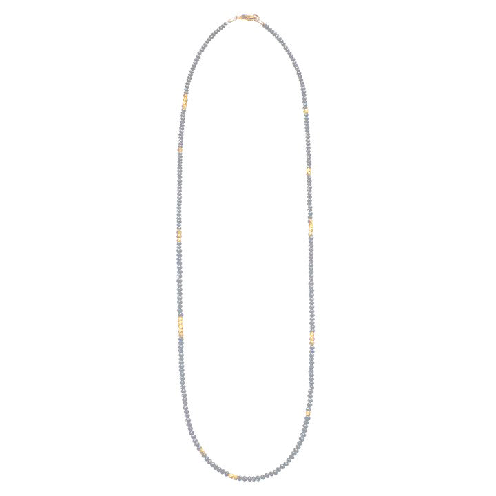 Sethi Couture 14 Karat Yellow Gold Beaded Gray Diamond Necklace