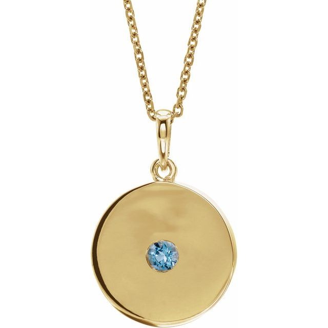 DFJ 14 Karat Yellow Gold 14mm Disc Pendant