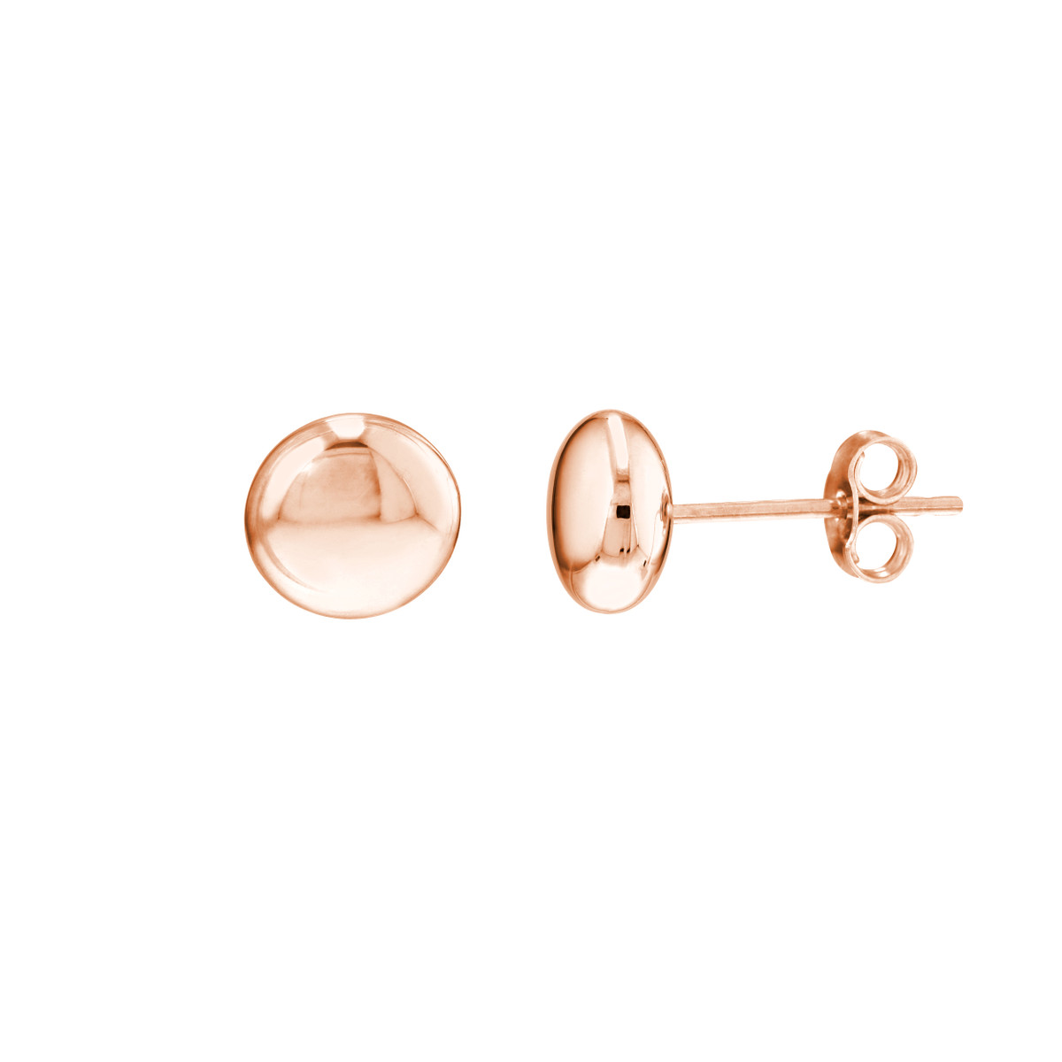 DFJ 14 Karat Rosé Gold 7.0mm Pebble Stud Earrings