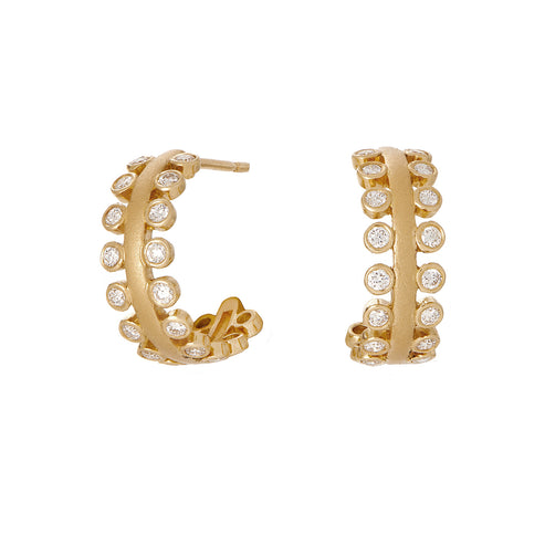 Sethi Couture 18 Karat Yellow Gold Mist Diamond Earrings