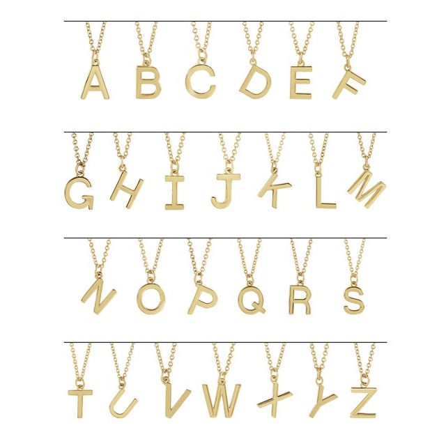 14K Rose Initial E Dangle Necklace
