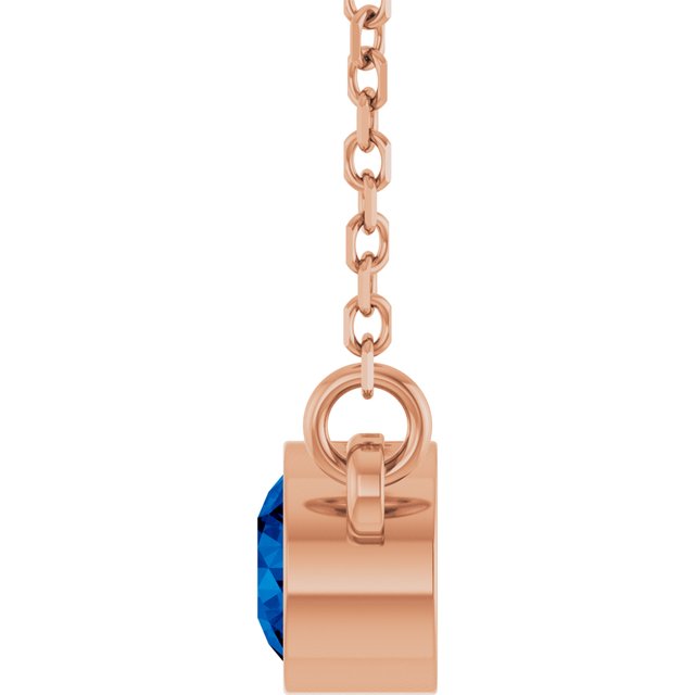 14K Rose Initial L Dangle Necklace