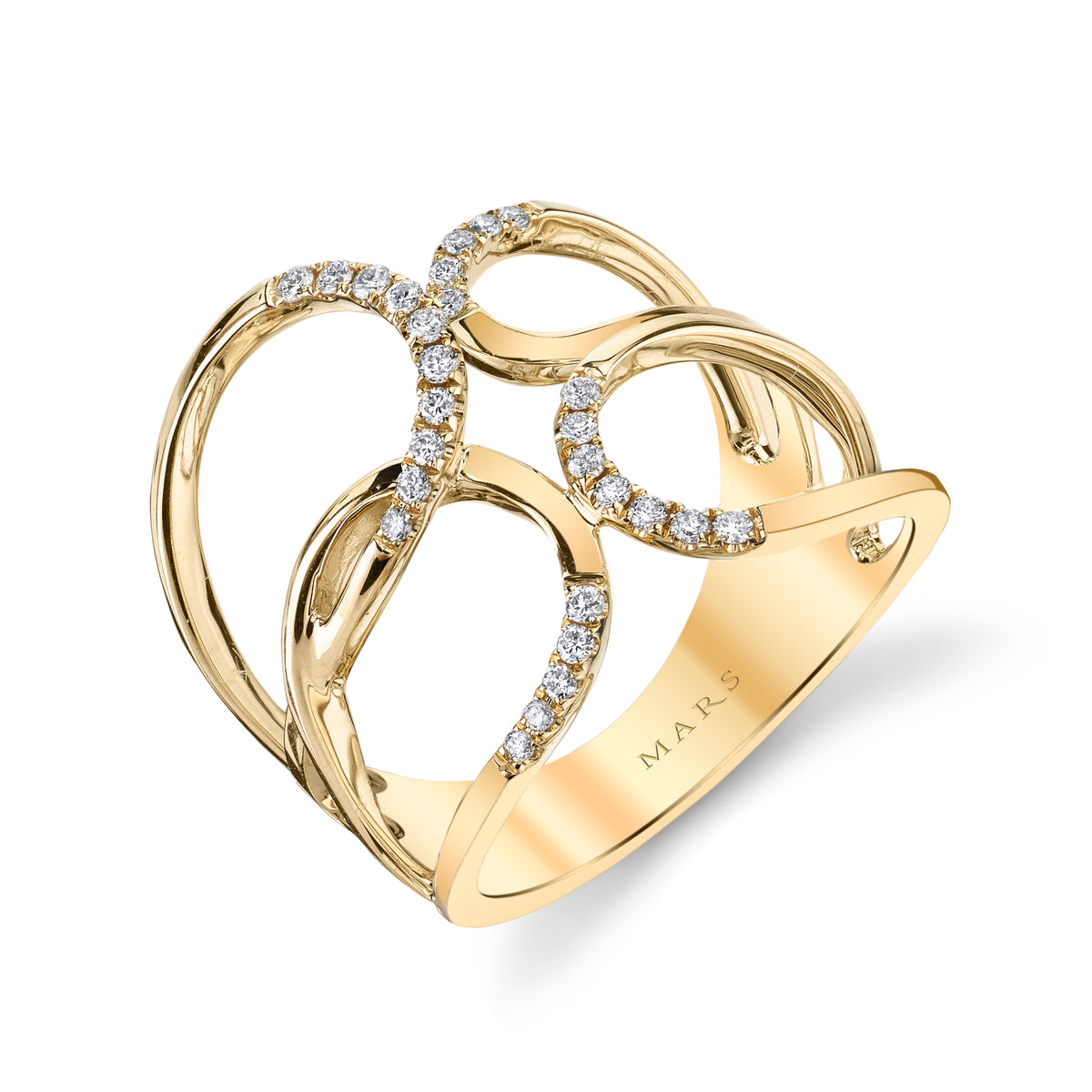 DFJ 14 Karat Yellow Gold Diamond Ring, 0.2tw