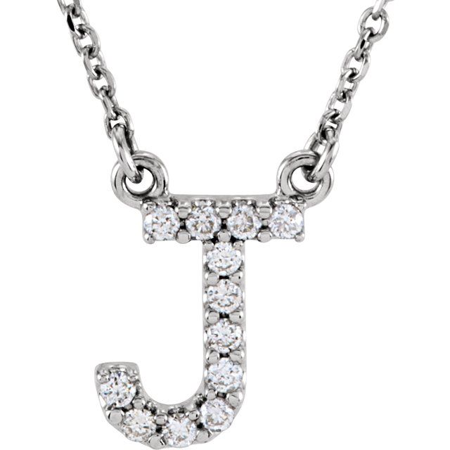 14K Rose Natural Diamond Initial K Necklace