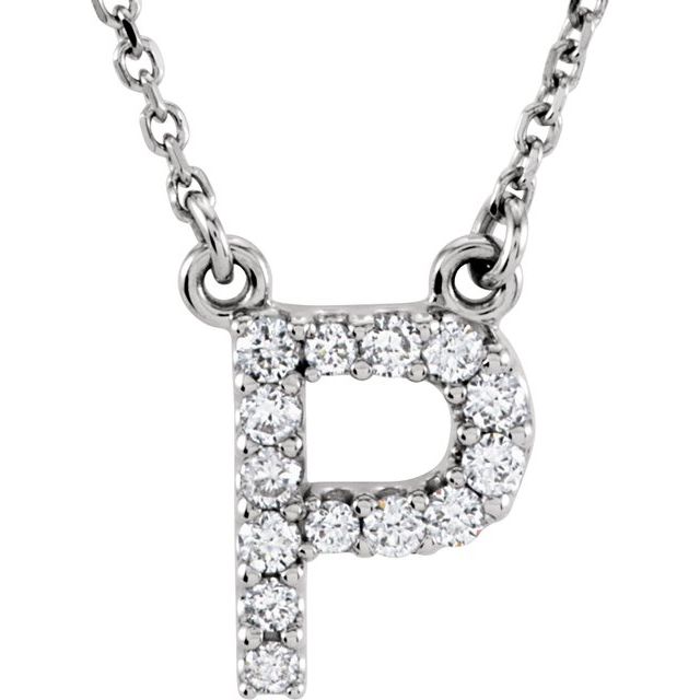 14K Rose Natural Diamond Initial Q Necklace