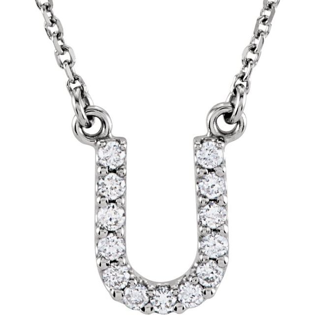 14K Rose Natural Diamond Initial Y Necklace