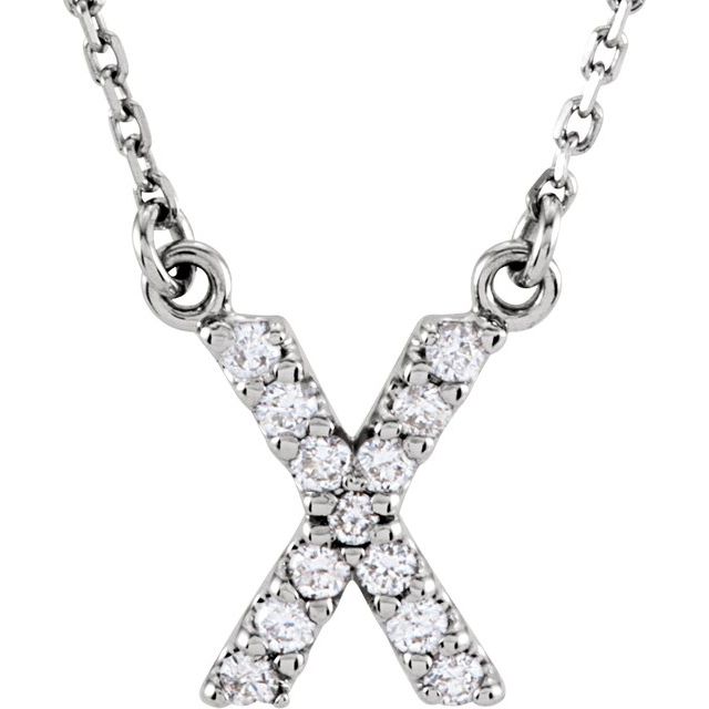 14K Rose Natural Diamond Initial G Necklace