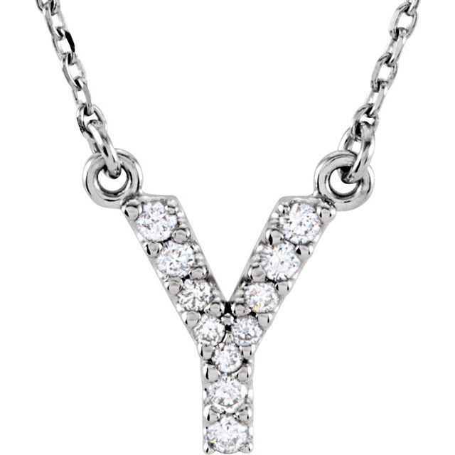 14K Rose Natural Diamond Initial Z Necklace