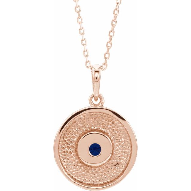 14k-rose-natural-blue-sapphire-disc-necklace