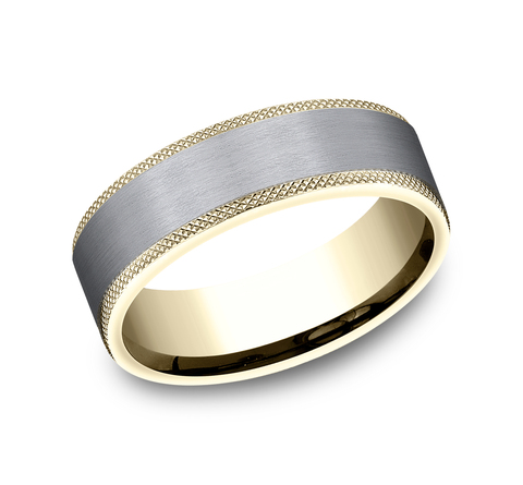 Ammara Stone "The Rogue" Tantalum/14K Yellow Band