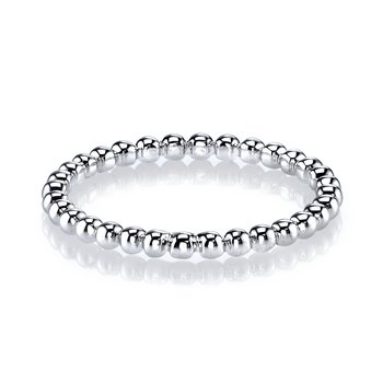 MARS 14 Karat White Gold Beaded Band
