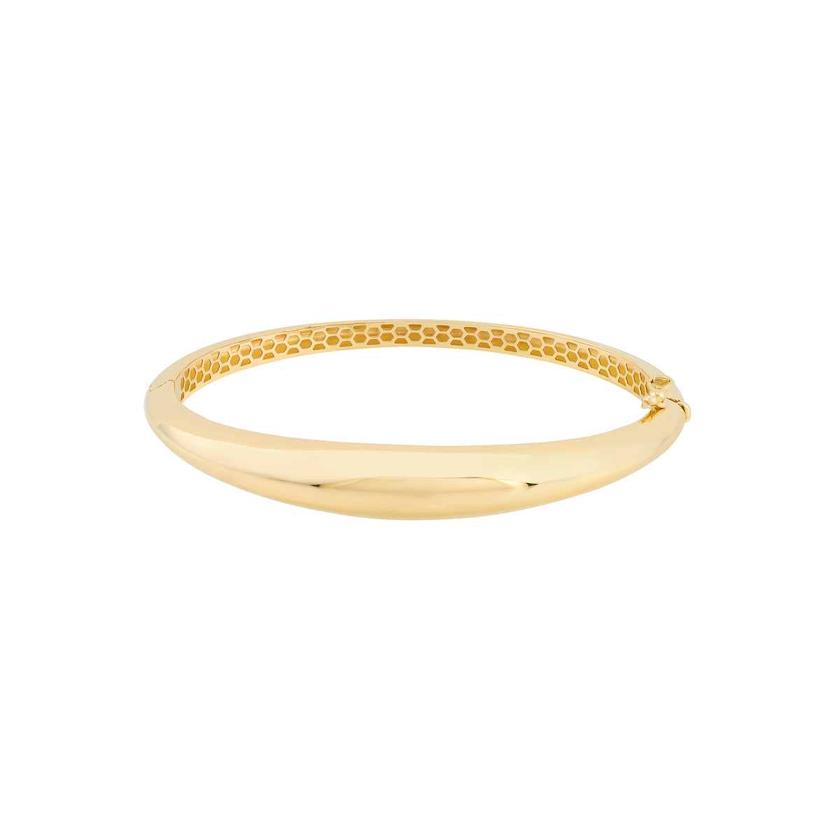 DFJ 14 Karat Yellow Gold Domed Tapered Bangle