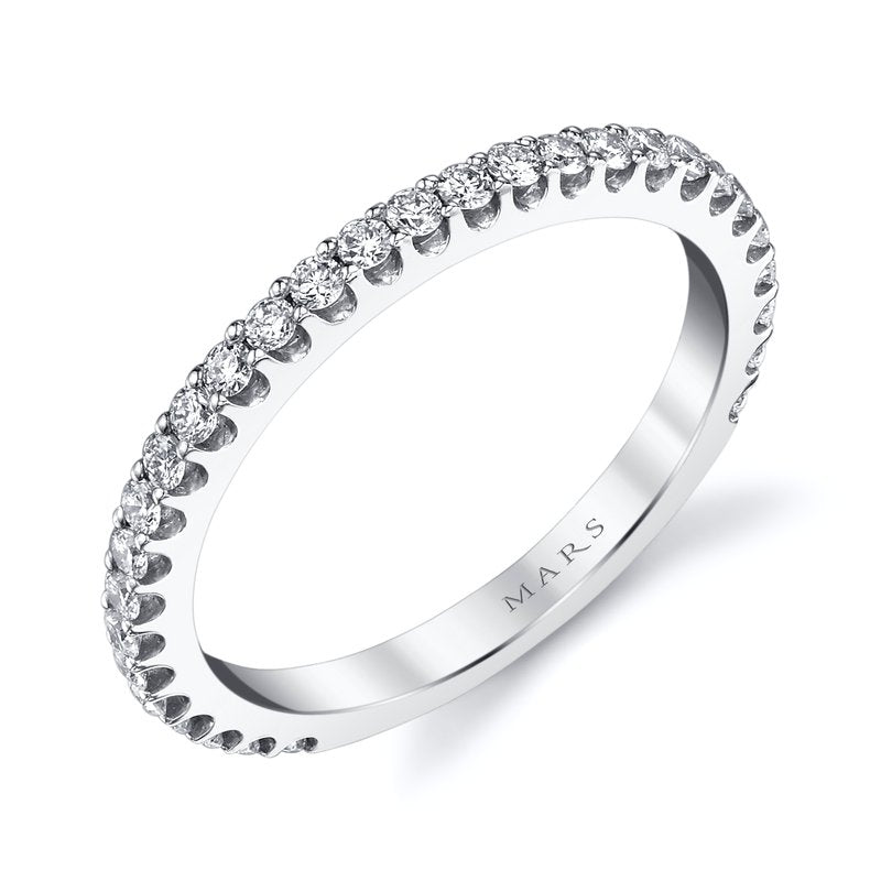 DFJ 14 Karat White Gold Shared Prong Set Diamond Band, 0.53tw