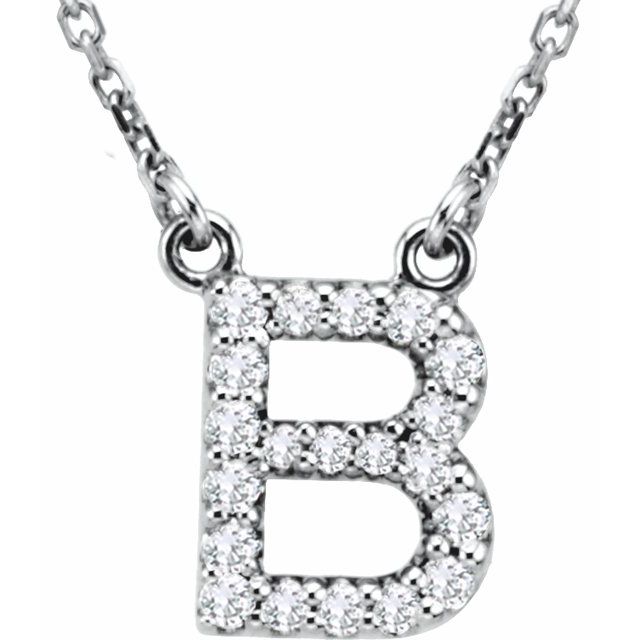 14K Rose Natural Diamond Initial U Necklace
