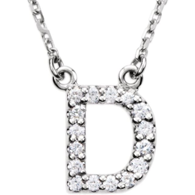 14K Rose Natural Diamond Initial O Necklace