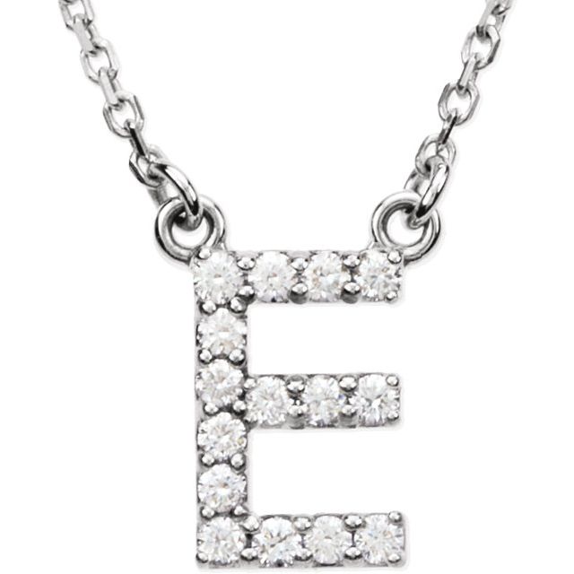 14K Rose Natural Diamond Initial D Necklace