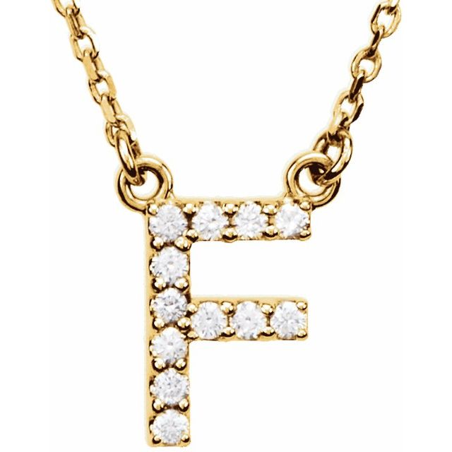 14K Rose Natural Diamond Initial G Necklace