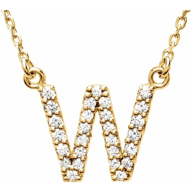 14K Rose Natural Diamond Initial O Necklace