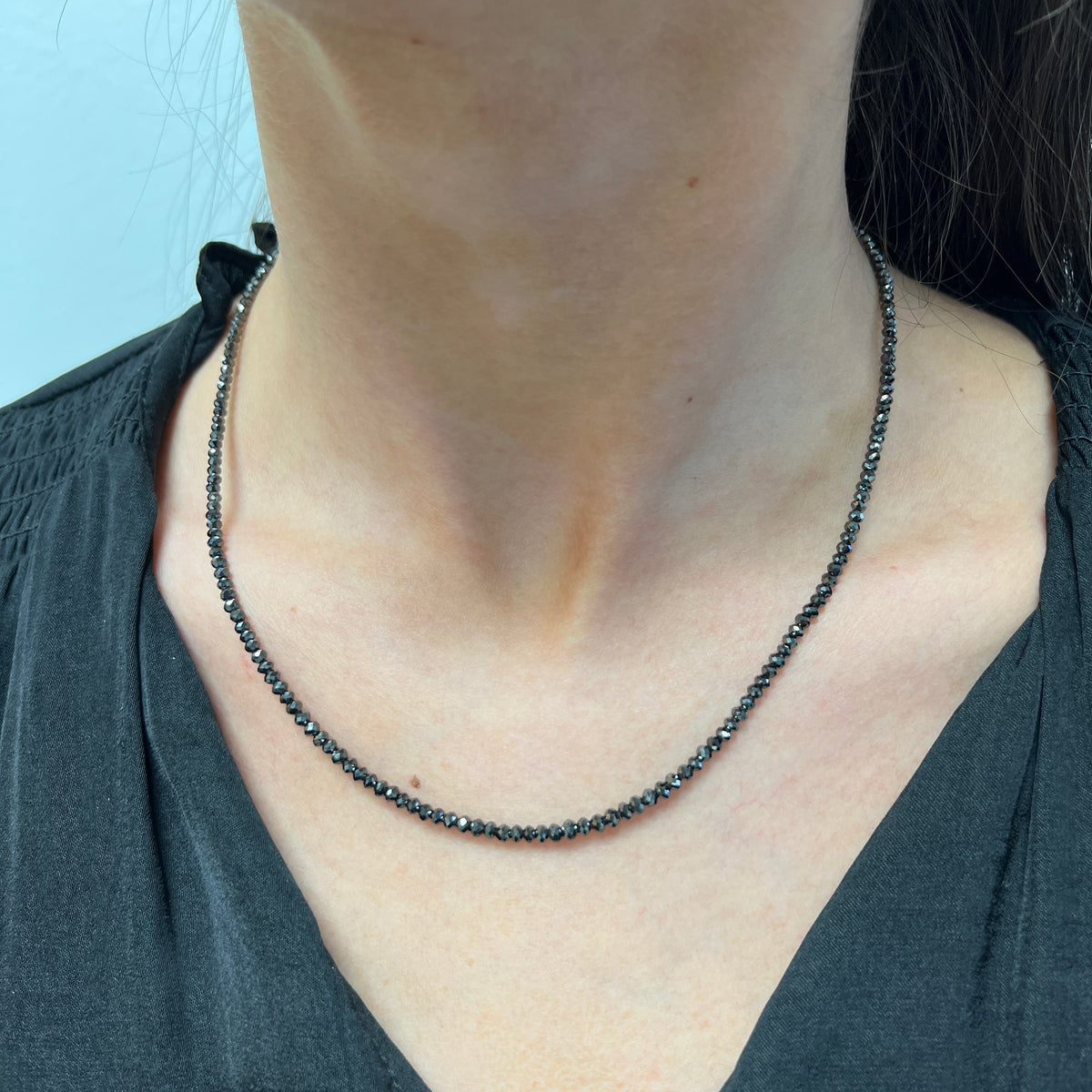 Sethi Couture 14 Karat Yellow Gold Noir Medium Black Diamond Necklace