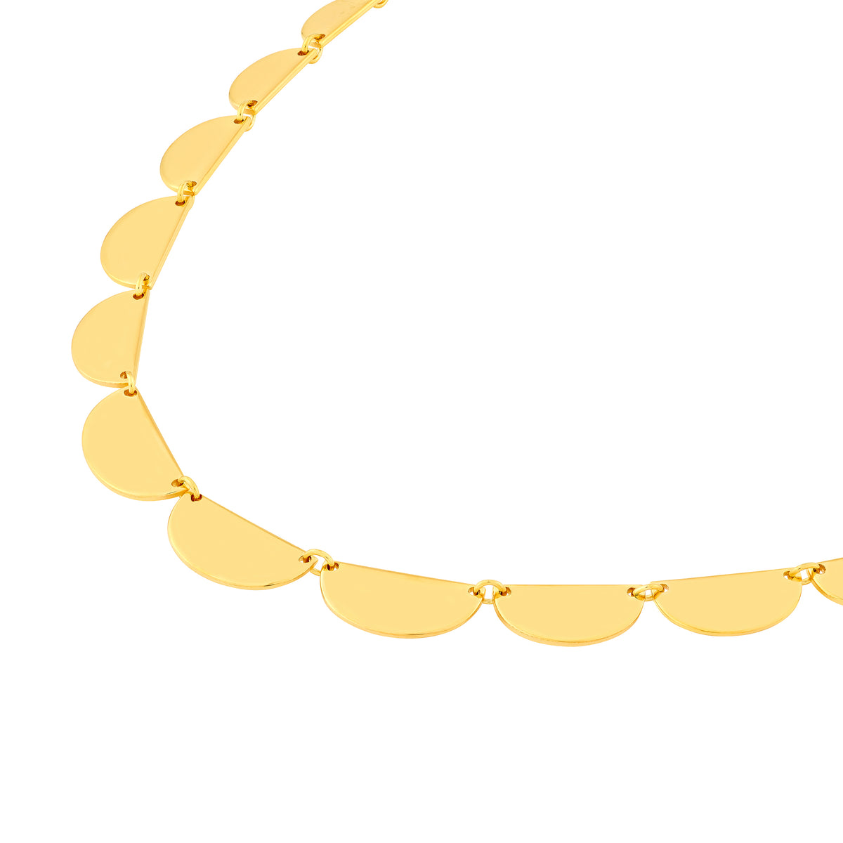 DFJ 14 Karat Yellow Gold Half Moon Link Necklace