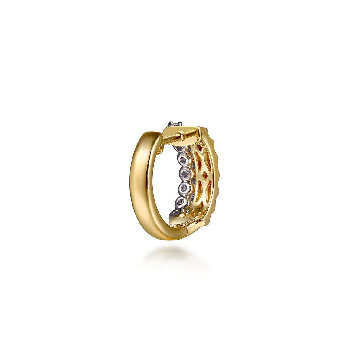 Gabriel &amp; Co. 14 Karat Two-Tone Four Prong Set Diamond Earrings, 0.34tw