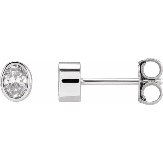DFJ 0.40 TW Pear Shaped Diamond Stud Earrings