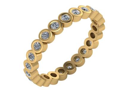 DFJ 18 Karat Yellow Gold Bezel Set Diamond Band, 0.72tw
