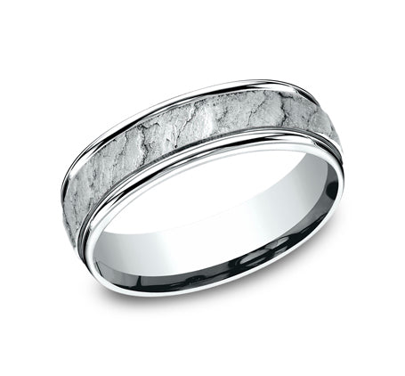 Benchmark 14 Karat White Gold Wedding Band - The Pompeii