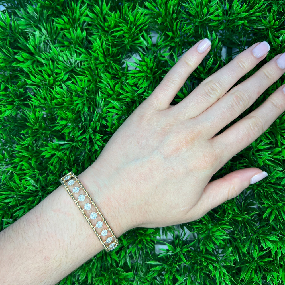 Gabriel &amp; Co. 14 Karat Yellow Gold Bujukan Diamond Cuff 0.7TWT