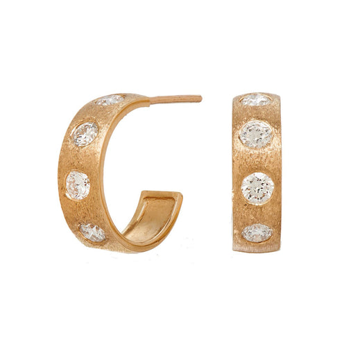 Sethi Couture 18 Karat Yellow Gold Dunes Wide Huggie Earrings