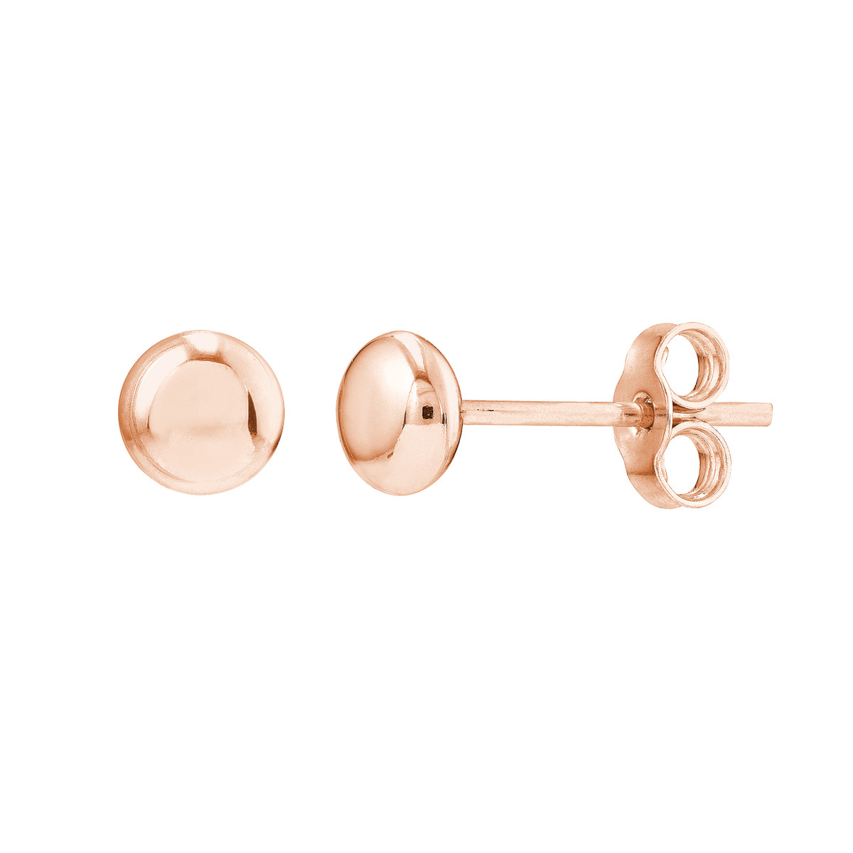 DFJ 14 Karat Rosé Gold 4.5mm Pebble Stud Earrings