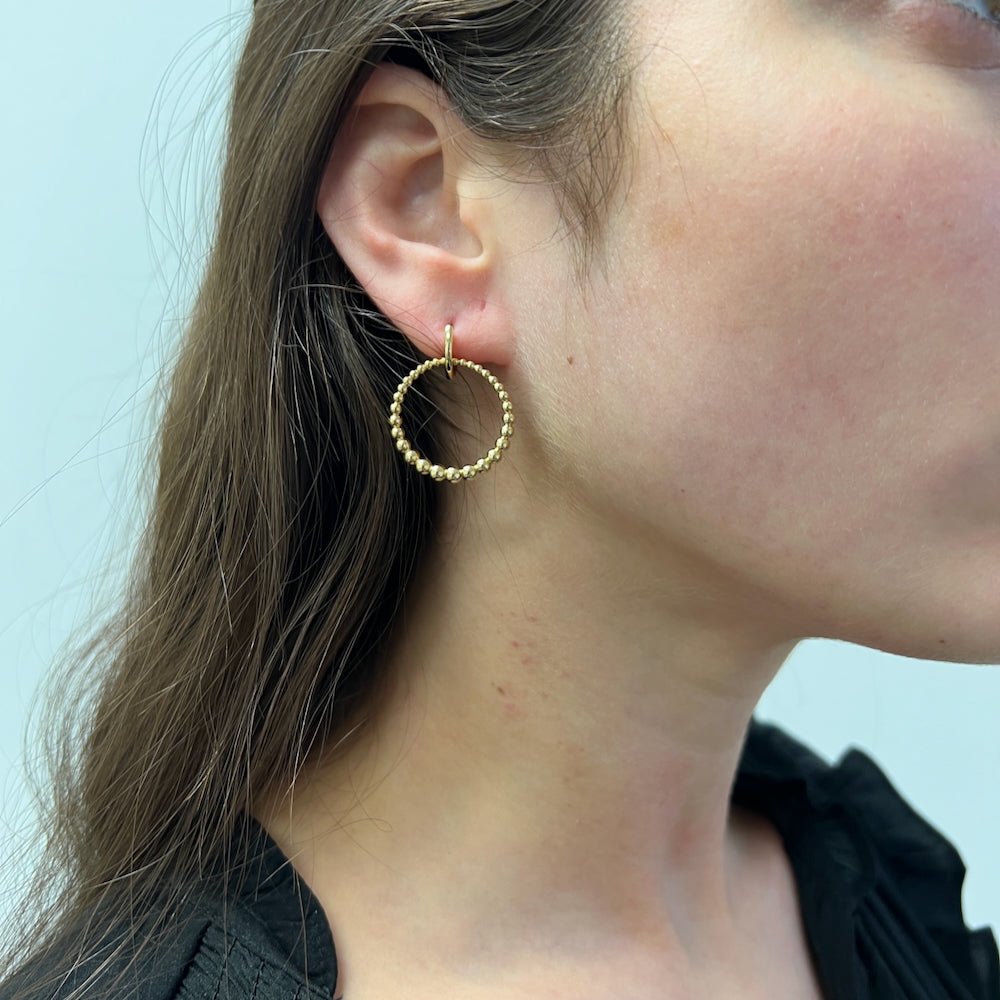 Gabriel &amp; Co. 14 Karat Yellow Gold Bujukan Circle Drop Earrings