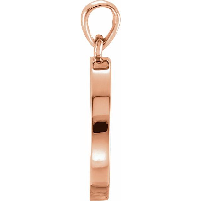 14K Rose Natural Mozambique Garnet Disc Pendant