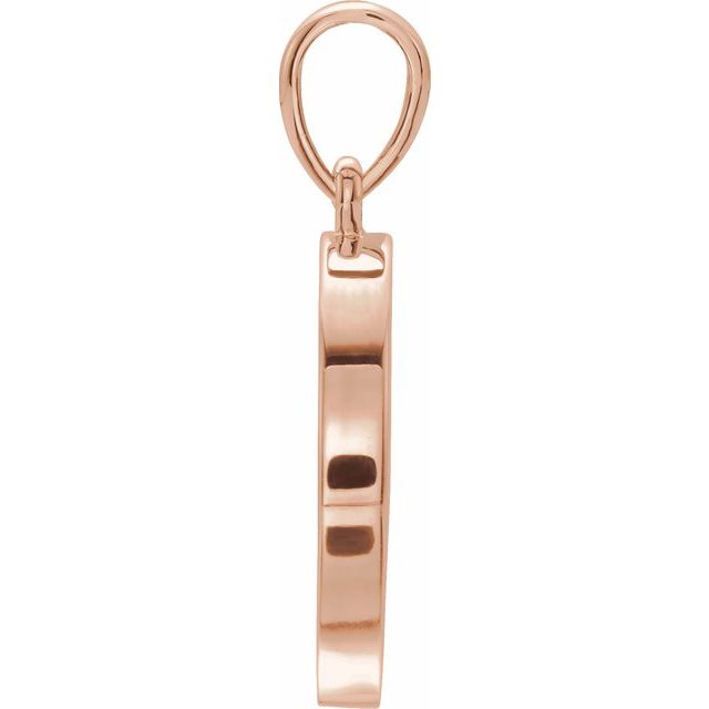 14K Rose Natural Diamond Disc Pendant