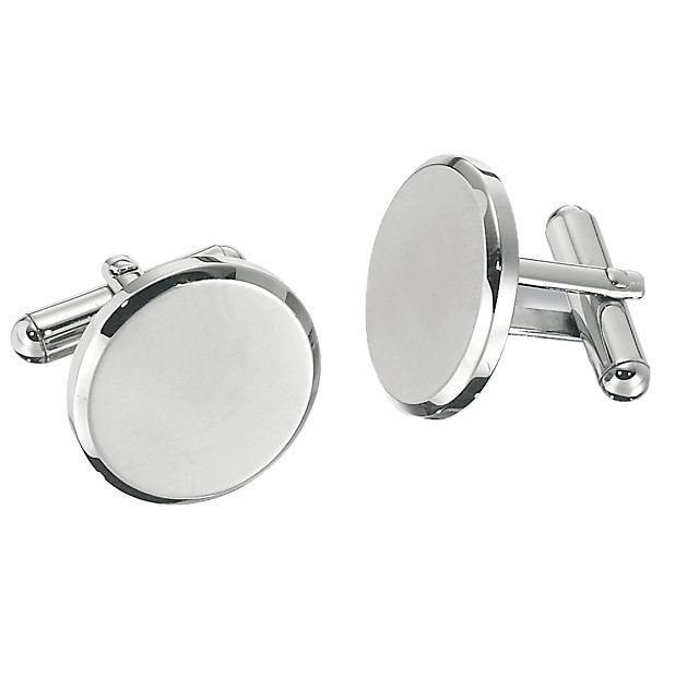 DFJ Stainless Steel Round Cuff Links