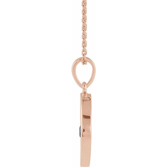 14K Rose Natural Emerald Disc Necklace