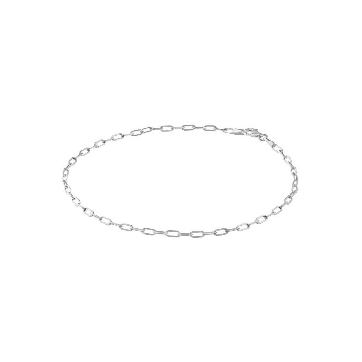 DFJ 14 Karat White Gold 1.95mm Diamond Cut Paperclip Bracelet