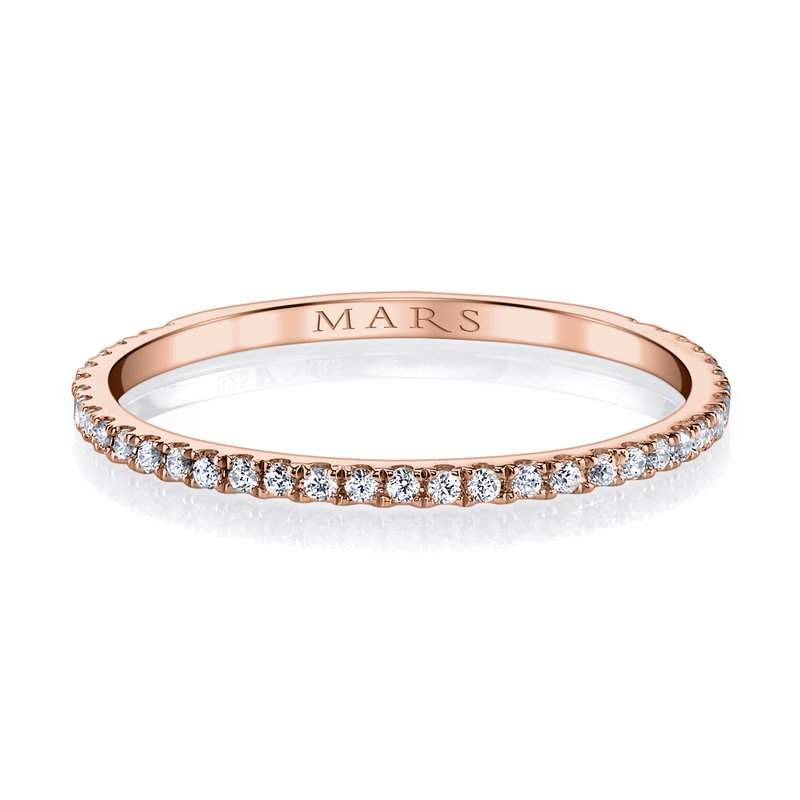 DFJ 14 Karat Rosé Gold Split Prong Set Diamond Band, 0.19tw