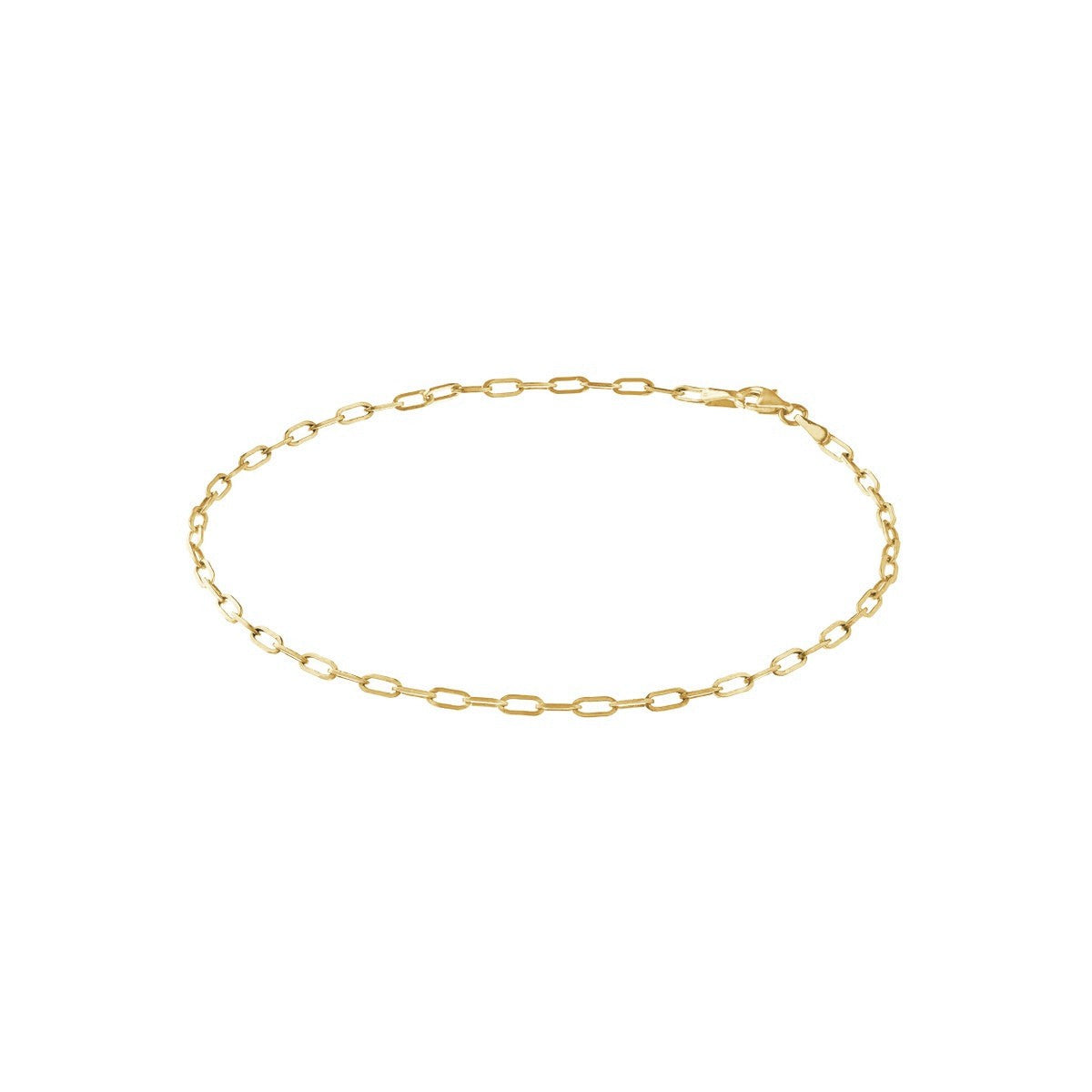 DFJ 14 Karat Yellow Gold Diamond Cut Paperclip Bracelet