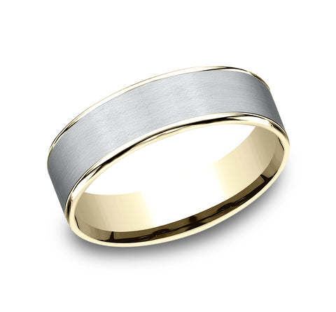 Benchmark 14 Karat Two-Tone Wedding Band - The Rembrandt