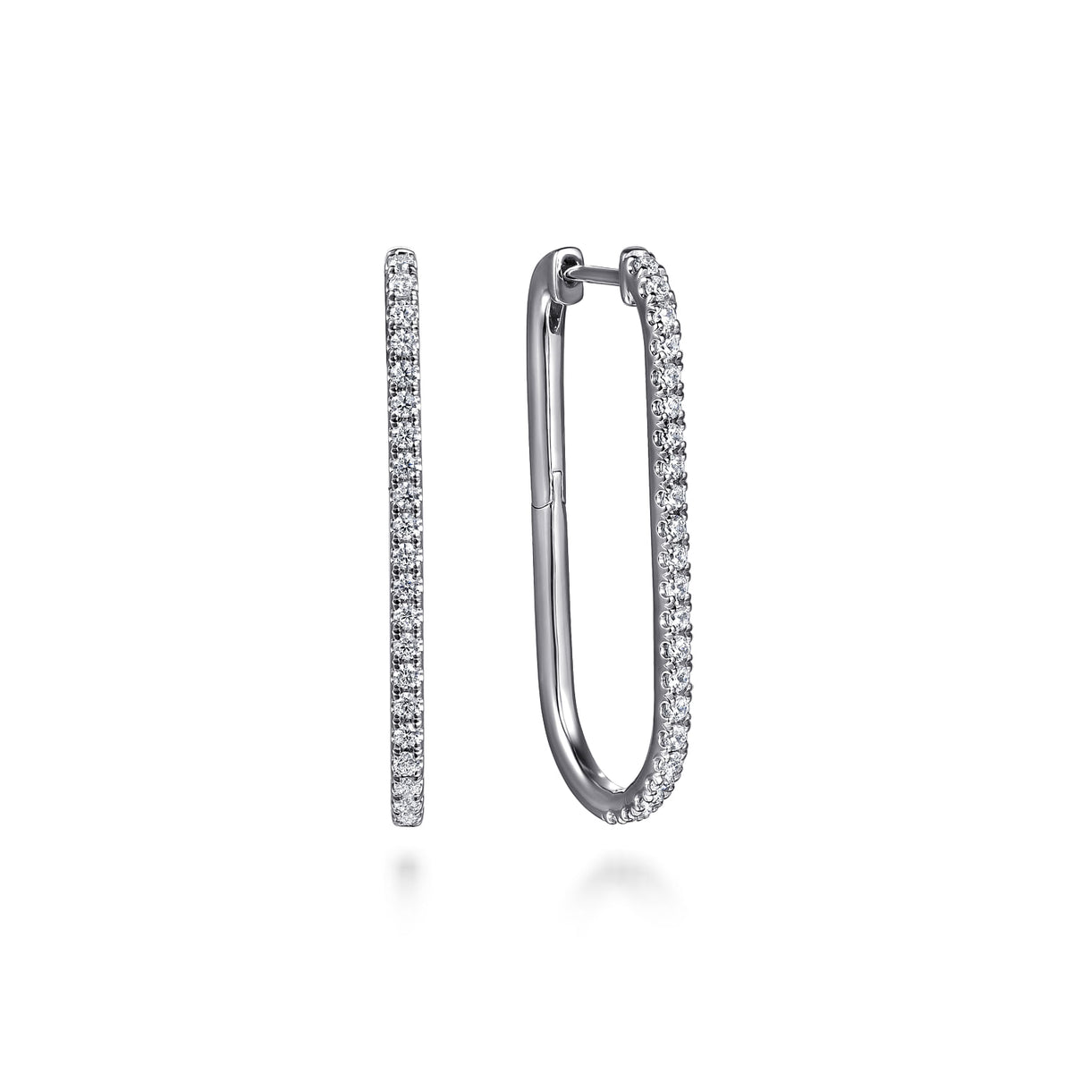 Gabriel &amp; Co. 14 Karat White Gold Split Prong Set Diamond Earrings, 0.47tw