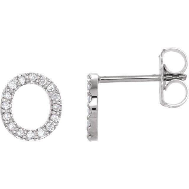 14K Rose Natural Diamond Initial X Earring