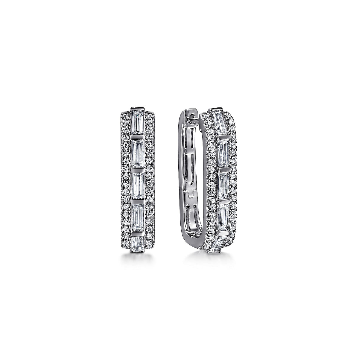 Gabriel &amp; Co. 14 Karat White Gold Diamond Earrings, 0.97tw